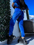 Two-piece, velvet suit "SPRING" - DARK BLUE